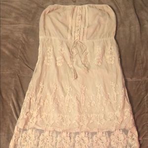 Strapless lace dress